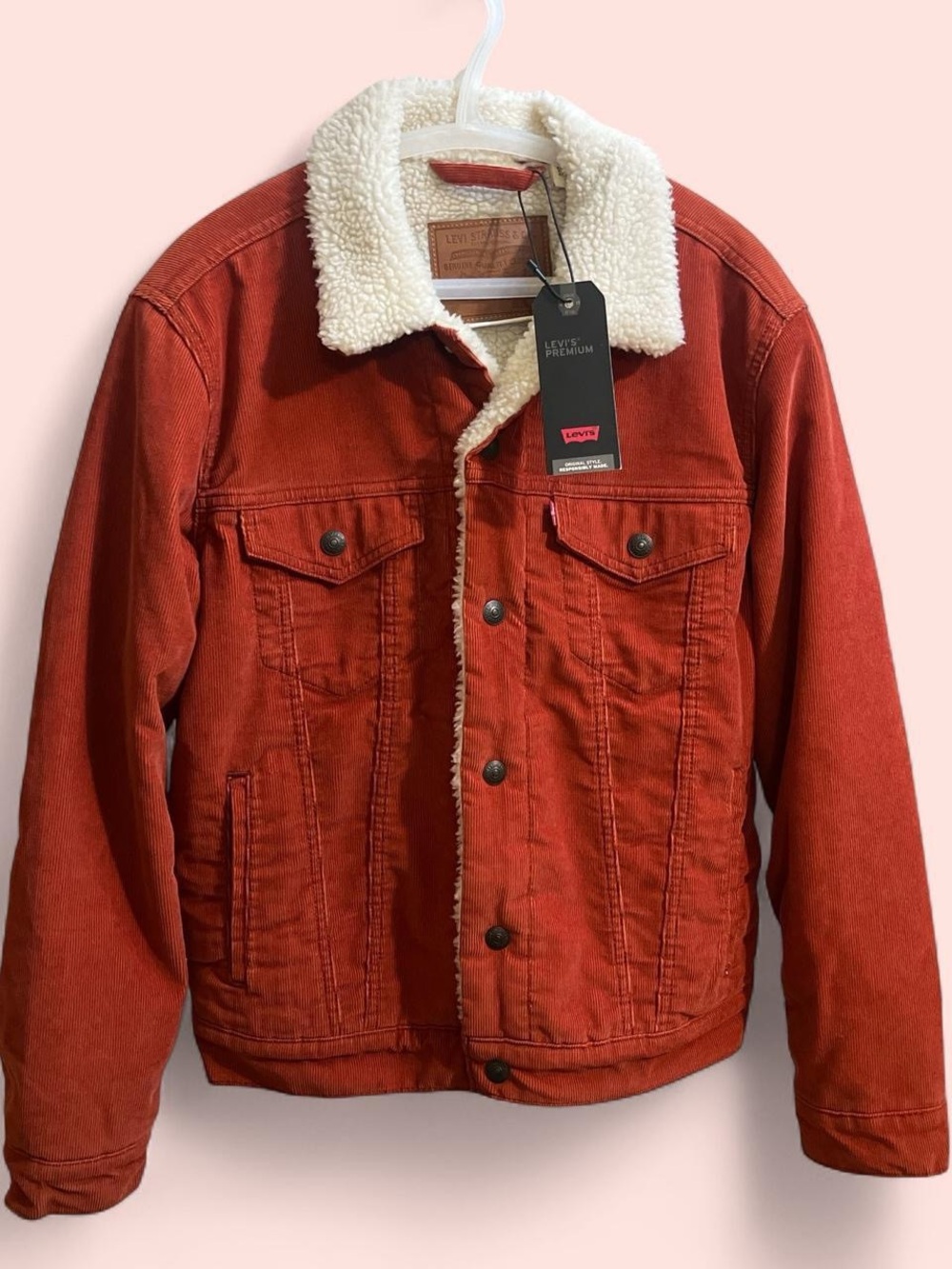 Levi's Rust Orange Sherpa-Lined Jacket